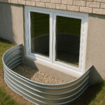 Basement egress window with a clean metal well and proper drainage - safe, code-compliant, and bright.