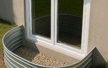 Basement egress window with a clean metal well and proper drainage - safe, code-compliant, and bright.