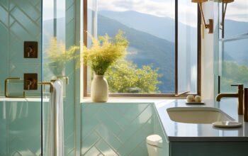 Large casement windows bringing fresh air and stunning natural scenery into a spa-like